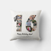 Moderne 16e nummer fotocollage aangepaste groet kussen (Achterkant)