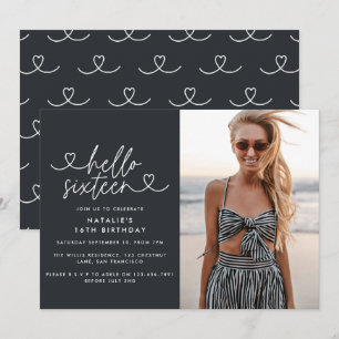 Moderne 16e verjaardag eenvoudig stijlvol elegant 