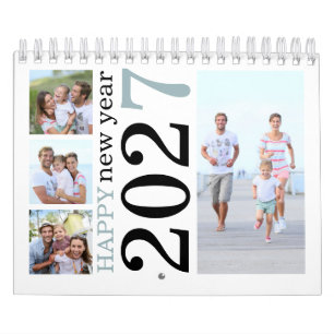 Moderne 17 foto's Vette typografie 2027 Kalender