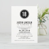 MODERNE 18E anniversaire INVITATION simple tache n (Debout devant)