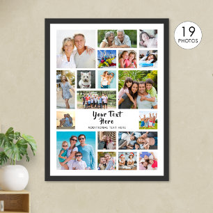 Moderne 19 foto collage aangepaste kleur gepersona poster