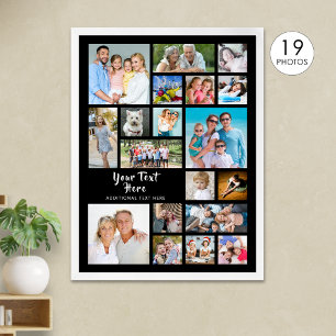 Moderne 19 Foto Collage Gepersonaliseerd Poster