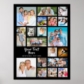Moderne 19 Foto Collage op persoonlijke titel Poster (Voorkant)