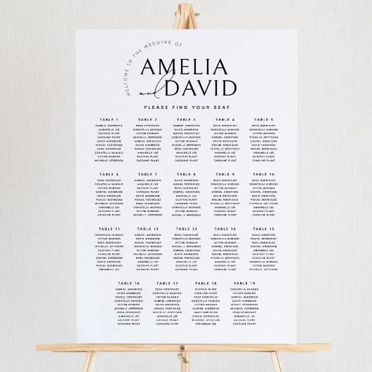 Moderne 19 Tables Bienvenue Tableau de siège