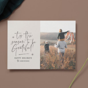 Moderne 1 foto Thanksgiving kerstmis Feestdagenkaart