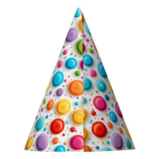 Moderne 1e verjaardag Polka Dots Regenboog Kleuren Feesthoedjes (Achterkant)