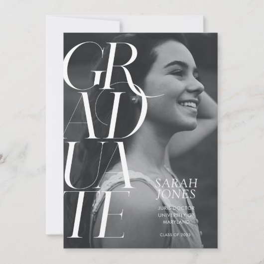 Moderne 2024 College Photo Graduation Faire-part (Devant)