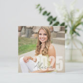 Moderne 2025 foto afstuderen Party uitnodiging (Staand voorkant)