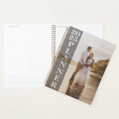 Moderne 2025 gepersonaliseerde foto donkere overla planner (Display)