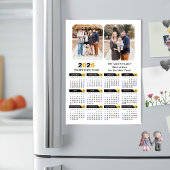 Moderne 2025 Kalender 2 Foto Zwart Goud Magnetisch