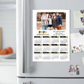 Moderne 2025 Kalender Foto Zwart Goud Magnetisch