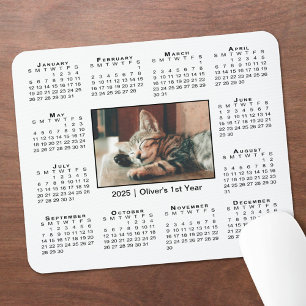 Moderne 2025 Kalender Uw Fotonaam op Wit Muismat