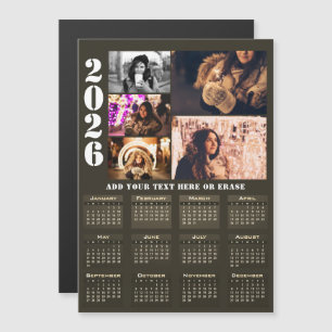 Moderne 2026 Agenda 5 Foto Collage Magneetkaart