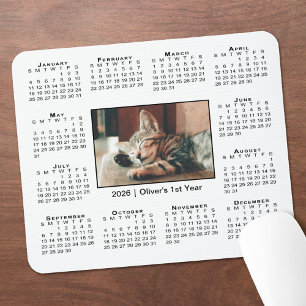 Moderne 2026 Agenda Uw Foto Naam op Wit Muismat
