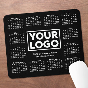 Moderne 2026 Agenda Zakelijk Logo Zwart Muismat