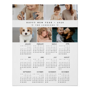 Moderne 2026 foto-collage wandkalender perfect poster