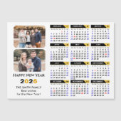 Moderne 2026 Kalender 2 Foto Zwart Goud Magnetisch (Voorkant)