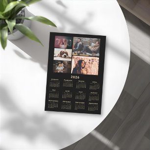 Moderne 2026 Kalender 5 Foto Collage Magneet Kaart