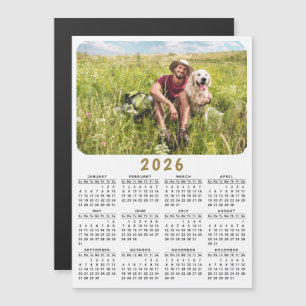 Moderne 2026 magnetische fotokalender zwart wit