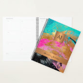 Moderne 2026 monogramme or noir bureau élégant (Devant avec enveloppe)