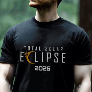 Moderne 2026 Totale Zonsverduistering T-shirt