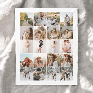 Moderne 20 fotocollage fleece deken