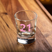 Moderne 21-roze 21-jarige verjaardag shot glas