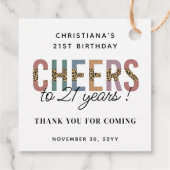 Moderne 21ste verjaardag van de Leopard van de Par Bedankjes Labels (Achterkant)