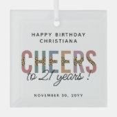 Moderne 21ste verjaardag van de Leopard van de Par Glas Ornament (Voorkant)