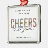 Moderne 21ste verjaardag van de Leopard van de Par Metalen Ornament (Links)