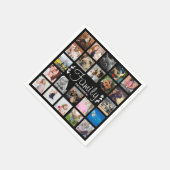 Moderne 22-reeks fotocollage & naam servet (Hoek)