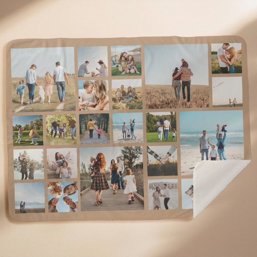 Moderne 23 fotocollage sherpa deken