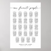 Moderne 24 tafels Onze favoriete mensen Zitplaatsk Poster (Voorkant)