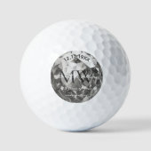 Moderne 25e Monogram Zilveren Bruiloft Jubileum Golfballen (Voorkant)