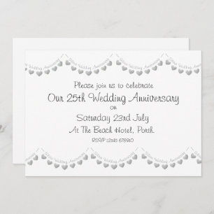 Moderne 25e Silver Wedding Jubileum Uitnodiging