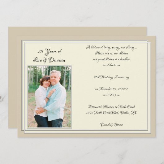 Moderne 25e verjaardagsviering kaart (Voorkant / Achterkant)