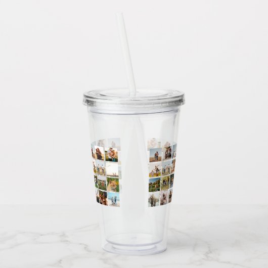 Moderne 28 fotocollage acryl drinkbeker (Links)