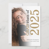Moderne 2 foto Gold Black Text 2023 Afstuderen Ann Aankondiging (Voorkant)