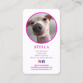 Moderne 2 foto Hond Pet Social Media QR Code Visitekaartje (Voorkant)