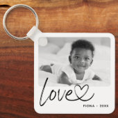 Moderne 2 Foto Liefde Sleutelhanger (Voorkant)