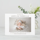 Moderne 2 foto meisje geboorte aankondiging (Staand voorkant)