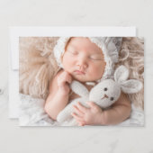 Moderne 2 foto meisje geboorte aankondiging (Achterkant)