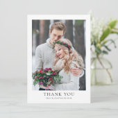 Moderne 2 foto Pas getrouwd bruiloft Dank u Kaart (Staand voorkant)