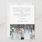 Moderne 2 foto Pas getrouwd bruiloft Dank u Kaart (Achterkant)