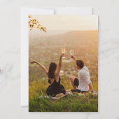 Moderne 2 foto script kalligrafie bruiloft save the date (Achterkant)