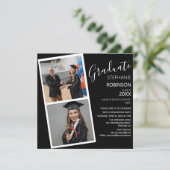 Moderne 2 fotogreep | Afstudeerpartij Aankondiging (Staand voorkant)