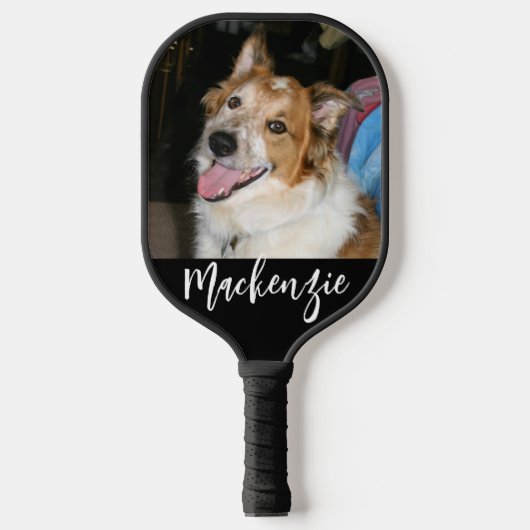 Moderne 2 Foto's - Collage Script Name Aangepaste Pickleball Paddle (Voorkant)
