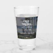 Moderne 2 foto's gratis drinken bruiloft opslaan v glas (Achterkant)