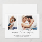Moderne 2 foto's Script Wedding Save The Date (Voorkant / Achterkant)