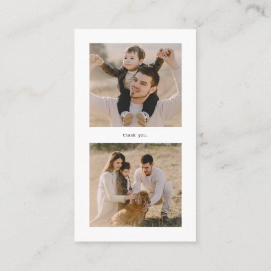 Moderne 2 foto's vangen de liefde QR-code Informatiekaartje (Achterkant)